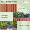 8 x 6 FT Outdoor Garden Galvanized Steel Storage Shed, Outside Metal Tool Storage House with Lockable Door for Patio, Backyard, Brown
