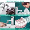 Universal Faucet Extender Tap Aerator 1080Â°Rotatable Spray Head Extension Part 2 Water Modes Splash-proof Bathroom Sink Sprayer Attachment