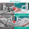 Universal Faucet Extender Tap Aerator 1080Â°Rotatable Spray Head Extension Part 2 Water Modes Splash-proof Bathroom Sink Sprayer Attachment