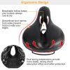 Bike Seat Water Resistant Comfortable Bicycle Padded Saddle Wear Resistant Hollow Leather Seat Cushion