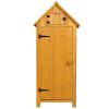 30.3"L X 21.3"W X 70.5"H Outdoor Storage Cabinet;  Wooden Tool Shed for Garden Patio Backyard,  Natural/Gray